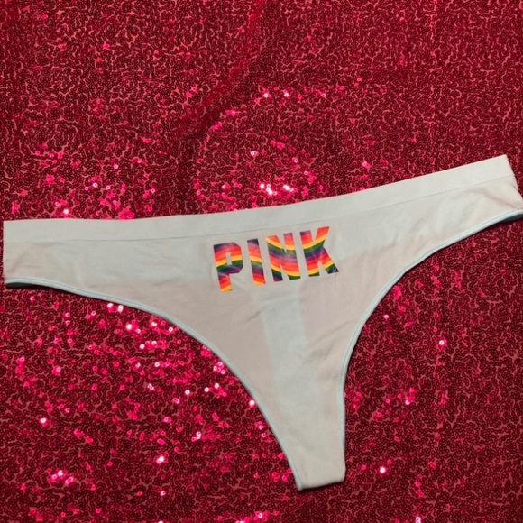 Victoria’s Secret Pink Thong Rainbow Pride Logo LGBT Size XXL Panty vspink NWT - Picture 6 of 14